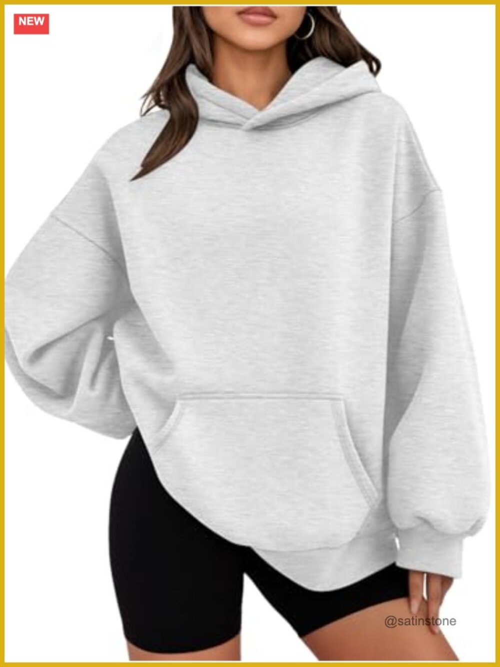 Womens Oversized Hoodie 100% Polyester Pullover Kangaroo Pocket